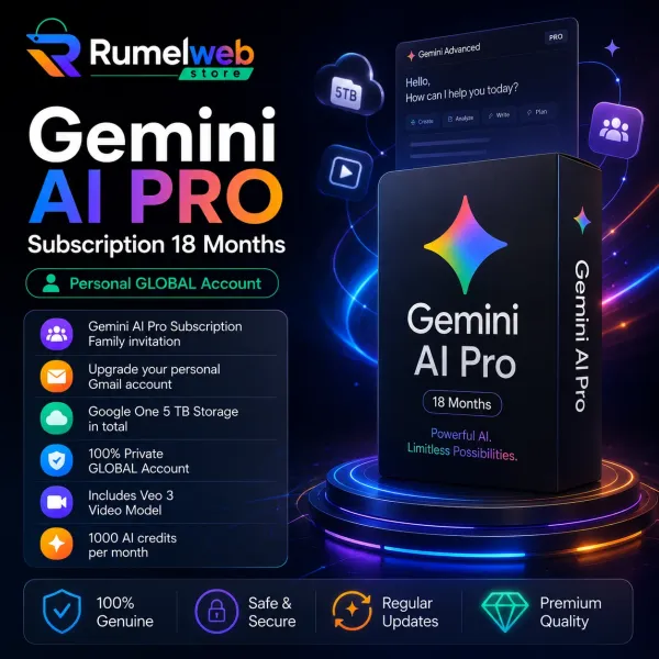Gemini AI Pro Subscription Personal Global Account