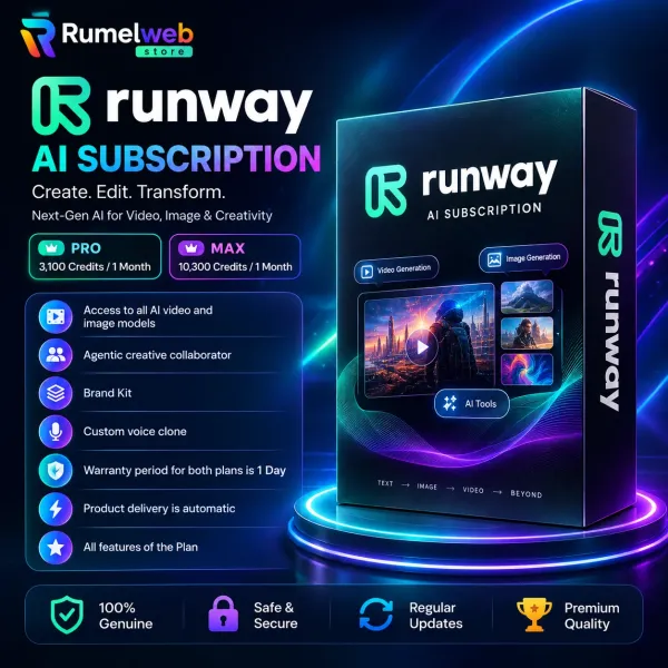 Runway AI Subscription 1 Month – Pro & Max in Bangladesh